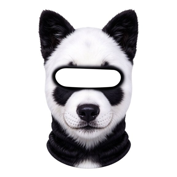 Panda Bear Balaclava Ski Mask, Cute Panda Face Print Full Face Cover with Ears, Windproof Winter Hood for Cycling Biking Snowboarding, Unisex