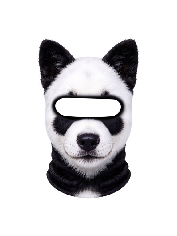 Panda Bear Balaclava Ski Mask, Cute Panda Face Print Full Face Cover with Ears, Windproof Winter Hood for Cycling Biking Snowboarding, Unisex