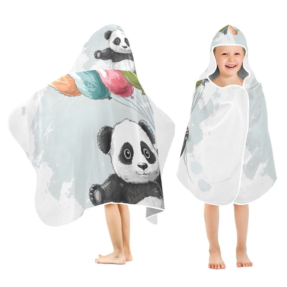 Panda Bear Balloons Kid Bath Towels Bath Beach Towel Super Soft and Absorbent for Kid Girl Boy Babie Toddler Infant