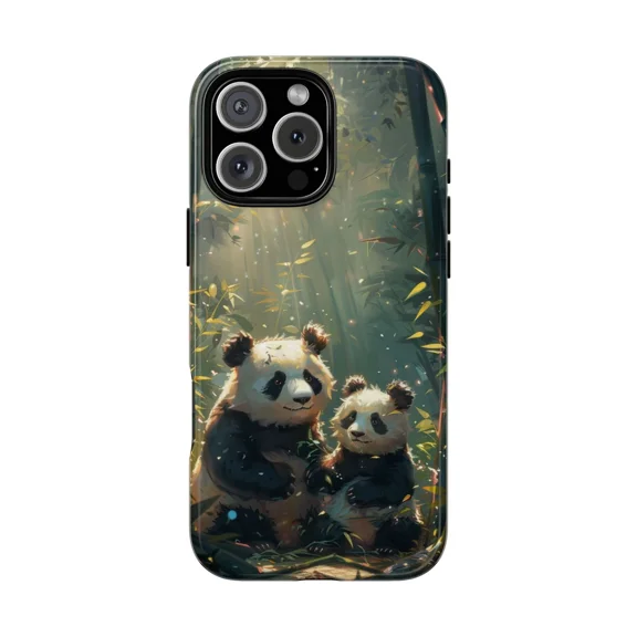 Panda Bear Bamboo Forest Art H1787 Premium Durable Case for iPhone 17 16 15 14 13 12 11 Pro Max – Unisex Style