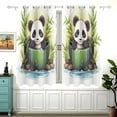thumbnail image 1 of Panda Bear Bamboo Spa Curtain Black Out Thermal Insulation Curtains Aesthetic 54 Inch Length for Bedroom Living Room 2 panels set, 1 of 5