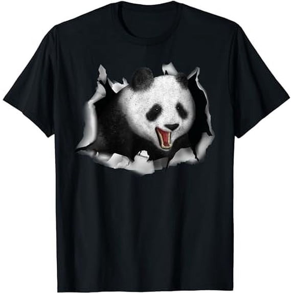 Panda Bear Breaking Through Clothes Outfit Gift Pandas T-Shirt