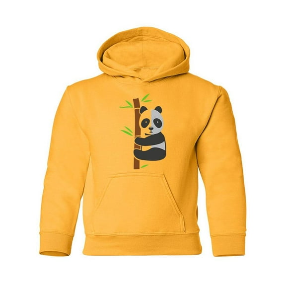 Panda Bear Climbibg Bamboo Hoodie Juniors - Youth Hoodie, Large