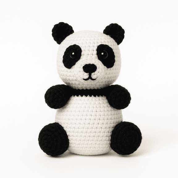 Panda Bear Crochet Toy , 100% Handmade Woolen First baby Gift Toy, Unique Amigurumi Gift