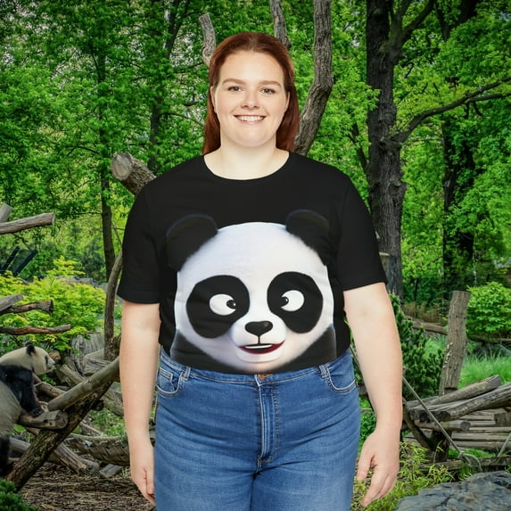 Panda Bear Design Is Hit for everyday wear Unisex Jersey Short Sleeve Tee