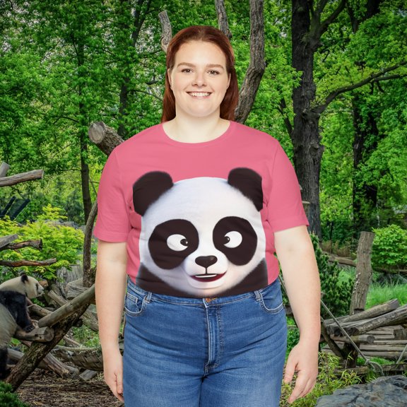 Panda Bear Design Is Hit for everyday wear Unisex Jersey Short Sleeve Tee