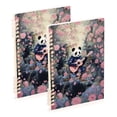 thumbnail image 1 of Panda Bear Flowers Floral Guita Ring Binder Notebook Journey Note Diary College Ruled Spiral Notebook Study Loose Leaf Paper A5 60 Pages, 1 of 8