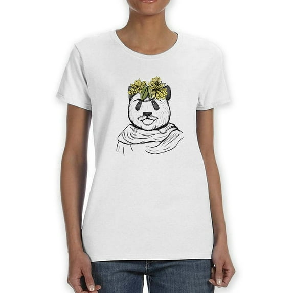 Panda Bear Frida Women White T-Shirt, Female Small