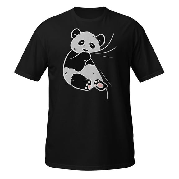 Panda Bear Gift Women Girls Who Love Pandas Kids Animal T-Shirt (Black, S)
