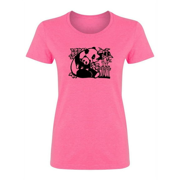 Panda Bear Graphic Shaped T-Shirt Women -Image by Shutterstock, Female Medium