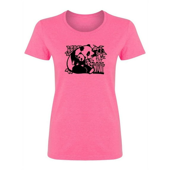 Panda Bear Graphic Shaped T-Shirt Women -Image by Shutterstock, Female x-Large