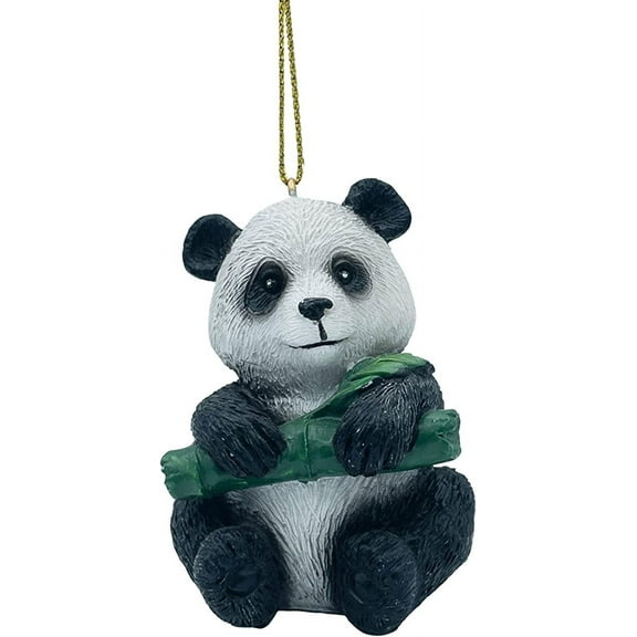 Panda Bear Holding Bamboo Christmas Tree Hanging Ornament