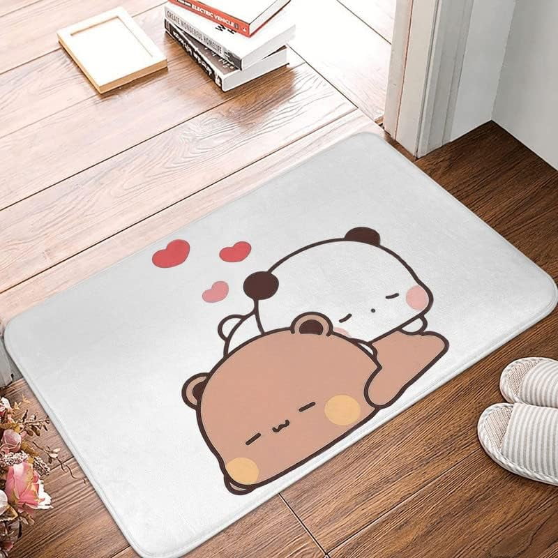 Panda Bear Hug Bubu and Dudu Bath Mats NonSlip Absorbent Microfiber