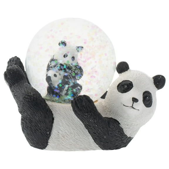 Panda Bear Mommy and Cub Figurine 45MM Glitter Water Globe Decoration