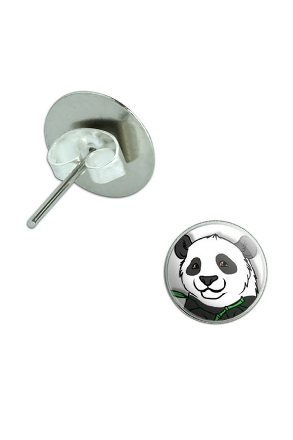 Panda Bear Pierced Stud Earrings
