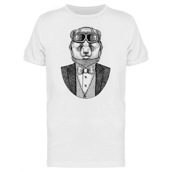 Panda Bear Pilot T-Shirt Men -Image by Shutterstock, Male x-Large