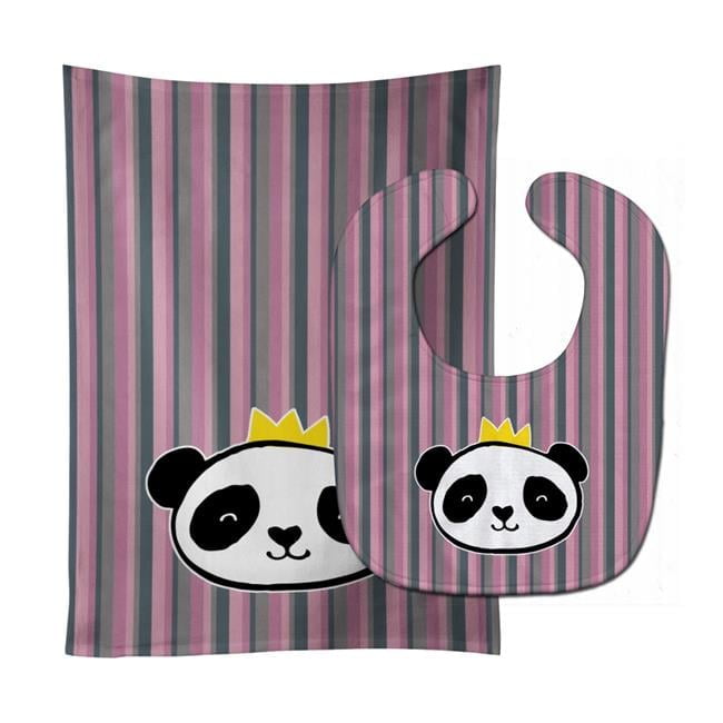 Panda Bear Queen Baby Bib & Burp Cloth