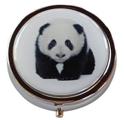 Panda Bear Round Three Section Compartment Pocket/Purse/Travel Pill Box Case
