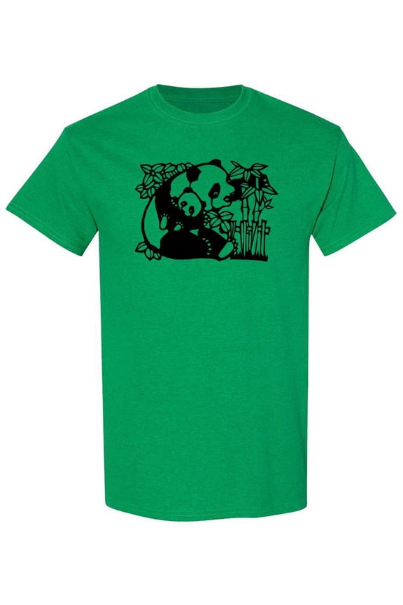 Panda Bear Silhouette Design T-Shirt Men -Image by Shutterstock, Male Large