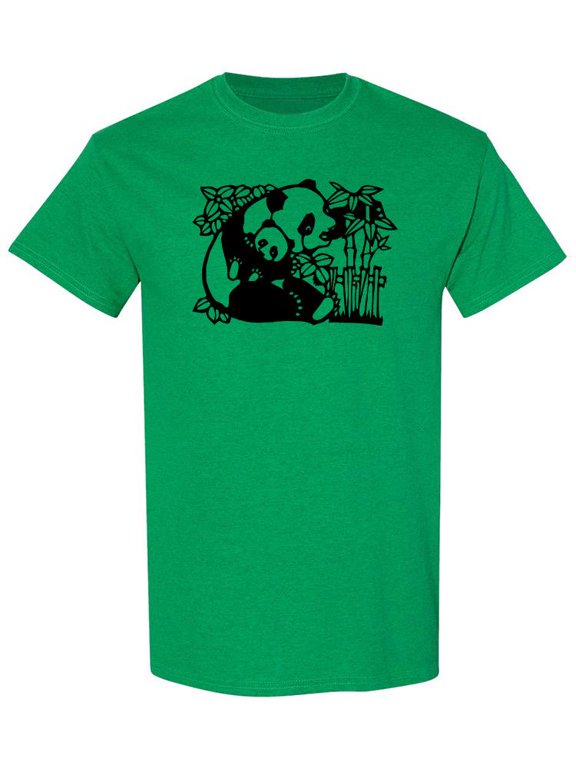 Panda Bear Silhouette Design T-Shirt Men -Image by Shutterstock, Male Medium