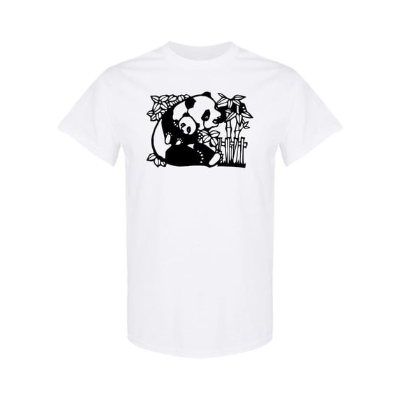 Panda Bear Silhouette Design T-Shirt Men -Image by Shutterstock, Male Medium