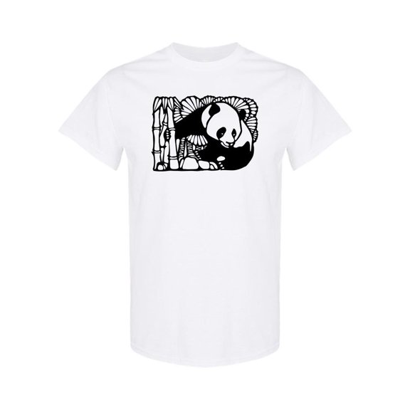 Panda Bear Silhouette Graphic T-Shirt Men -Image by Shutterstock, Male Medium