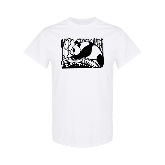 Panda Bear Silhouette  T-Shirt Men -Image by Shutterstock, Male Small