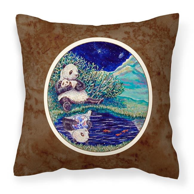Panda Bear With Baby Fabric Decorative Pillow
