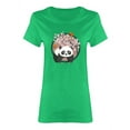 thumbnail image 1 of Panda Bear With Blooming Sakura Shaped T-Shirt Women -Image by Shutterstock, Female Small, 1 of 2
