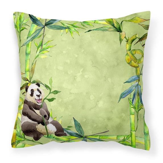 Panda Bear and Bamboo Fabric Decorative Pillow
