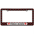 thumbnail image 1 of Panda Bears Love with Hearts License Plate Tag Frame, Multiple Colors, 1 of 1