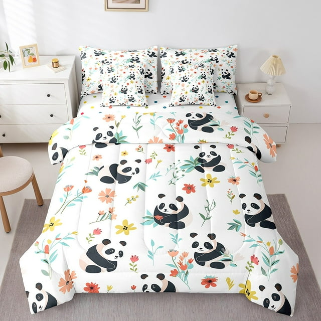 Panda Bed Sheet Set Cartoon Giant Panda Bed Sheets For Kids Boys Girls
