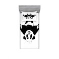 thumbnail image 1 of Panda Bedding Set with Sheet & Covers, Funny Panda Wants to Hug and Cuddle Friendly Cartoon Illustration Print, Printed Bedroom Decor 2 Shams, 4 Sizes, Black White, by Ambesonne, 1 of 3