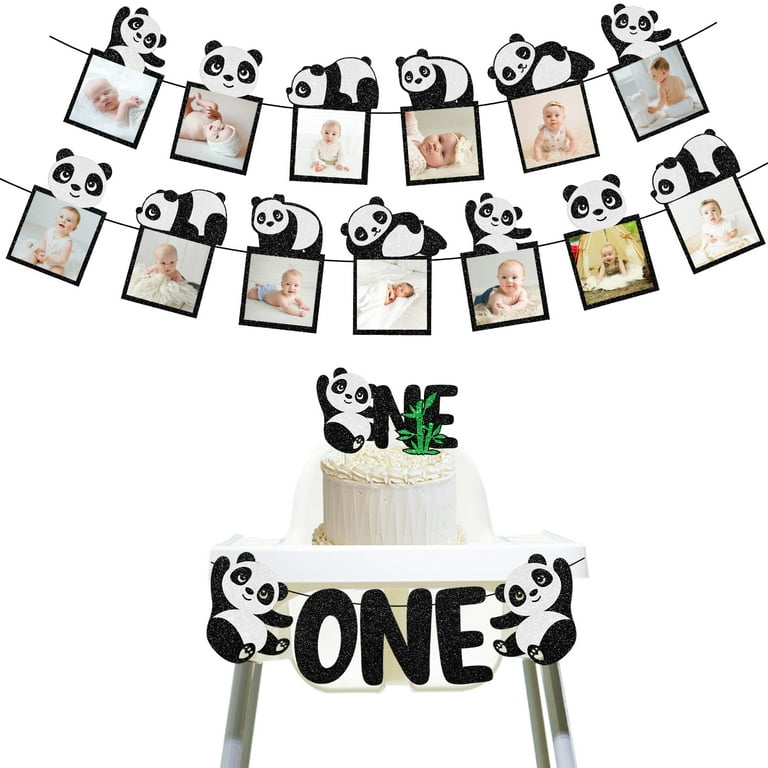 Decorazioni Compleanno A Tema Panda - Banner 'Happy Birthday', Addobbi Per Feste - Baby Shower, Festa Bambini E Ragazzi - Foto 5