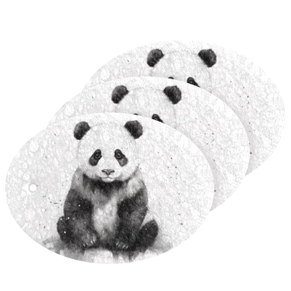 Panda Black 3 Pack Dish Sponges Bulk Natural Sponges Compressed Sponges Non-Scratch for Kitchen Cleaning Dishes