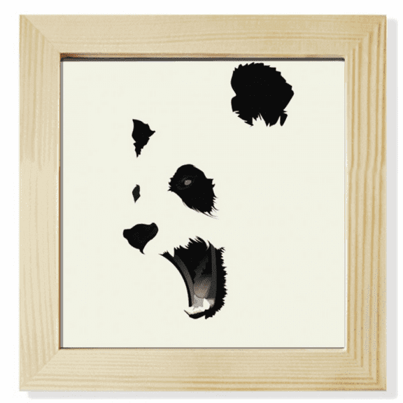 Panda Black White Open Mouth Color Block Square Picture Frame Wall Tabletop Display