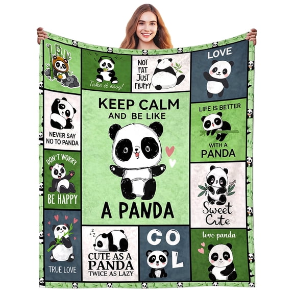 Panda Blanket Gifts for Women Panda Lovers Plush Just A Girl Who Loves Pandas Throw Blanket Stuff Bedding Funny Pandas Gifts for Girls Women Kids Boys Adults Birthday Decorations Room Decor 50"X40"