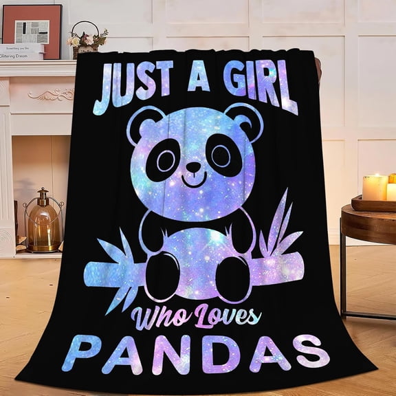 Panda Blanket Just A Girl Who Loves Panda Fleece Throw Blankets Toddler Fuzzy Plush Super Soft Warm Nursery Decor Bedding Blanket Gifts for Boys Girls Kids Adult Men Women 40"x50"