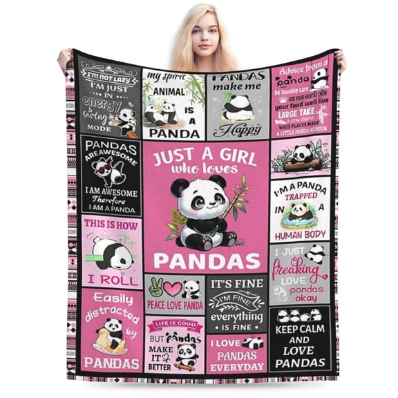 Panda Blanket, Soft Flannel Panda Throw Blanket 50x40