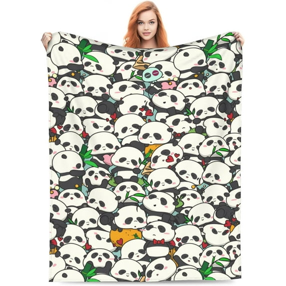 Panda Blanket Super Soft Warm Animal Flannel Throw Blankets for Boys Girls Adults Lovers for Couch Sofa Bed Office Gifts 50"x60"