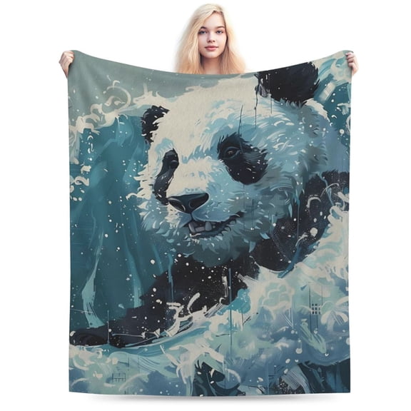 Panda Blanket for Adult Teen, Flannel Panda Blankets 50x40