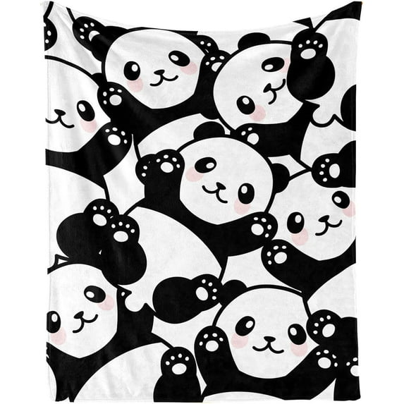 Panda Blanket for Boys Girls, Cute Panda Themed Design Printed Throw Blankets for Kids Lap, Chair Sofa, Warm Soft Cozy Blanket, 40"x 50"