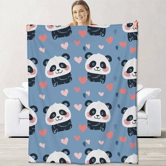 Panda Blanket for Kids Adults, Soft Lightweight Panda Throw Blanket for Sofa Bed Traveling Camping Panda Gifts Idea Panda Decor 50x60 inches