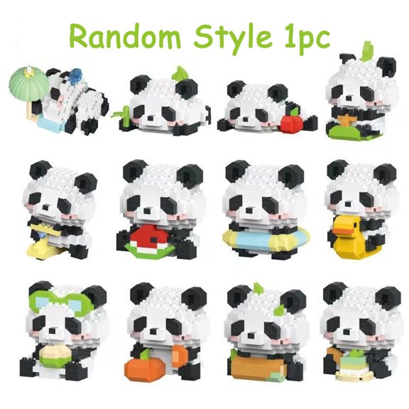Panda Blind Box Building Blocks, Micro Granular Chinese National Treasure DIY Model Creative Educational Gift for Children