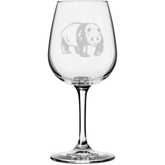 Panda Body Zoo Animal Themed Etched All Purpose 12.75oz Libbey Wine Glass