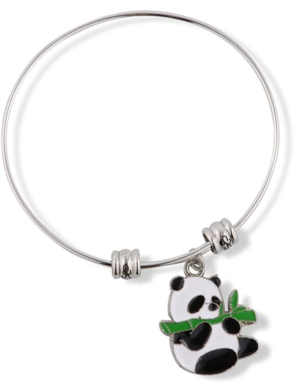 Panda Bracelet | Bangle Charm Gift for Women Men Jewelry Panda Bear Gifts Giant Stuff Accessories Baby Decor