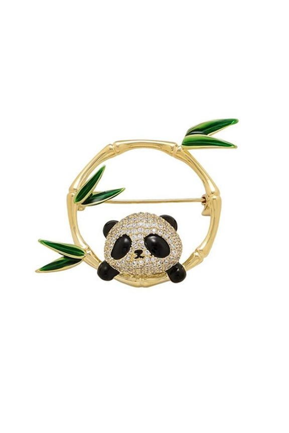 Panda Brooch Pin For Women Cute Bamboo Panda Lapel Pin For Clothing And Accessory Decoration