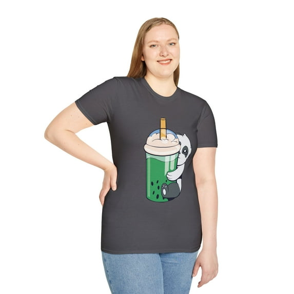 Panda Bubble Tea Drinker Graphic T-Shirt