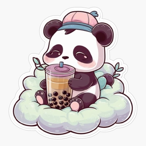 Panda Bubble Tea Sticker