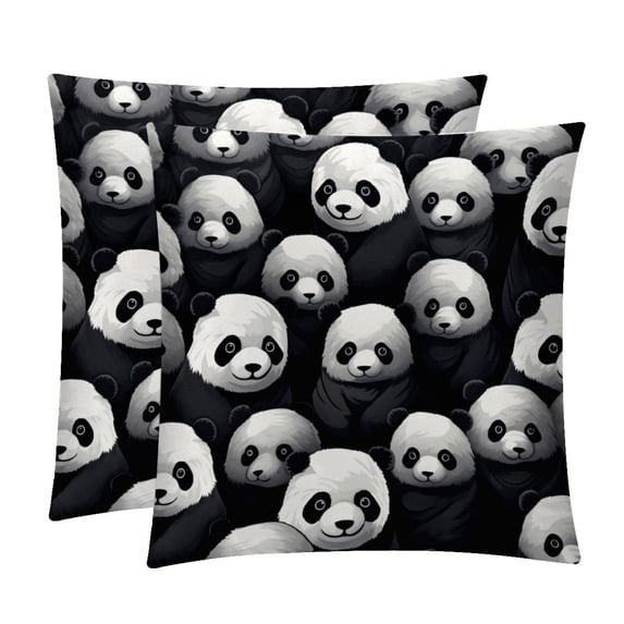 Panda Chair Pillow Covers Set of 2 Throw Pillow Decorative Pillows Velvet with Unique Patterns for Various Occasions - Available in 16x16, 18x18, and 20x20 Inches